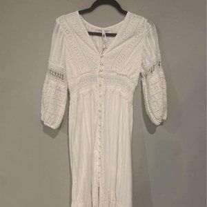 Anthropologie Long White Dress